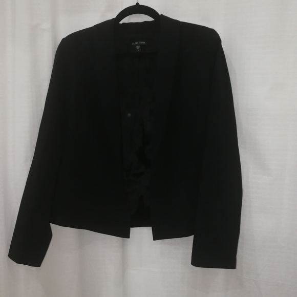 Eileen Fisher Black Wool Blazer - Picture 3 of 5